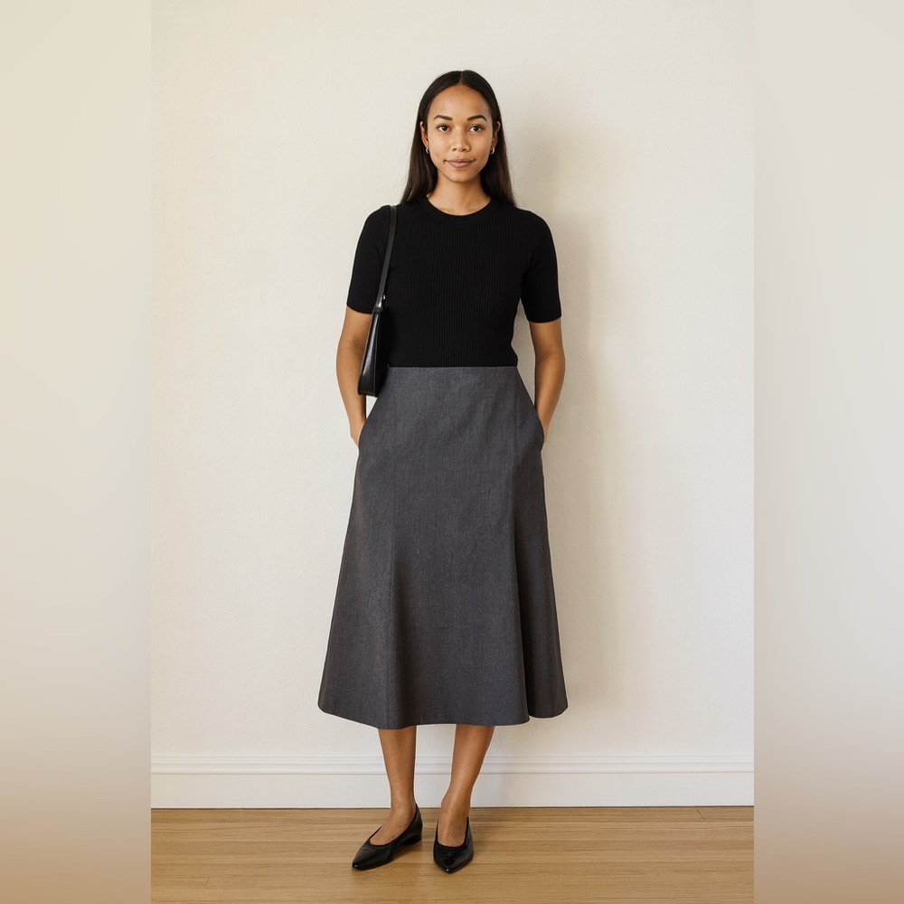 Talbots Wool Skirt Charcoal A-Line Women's Skirt